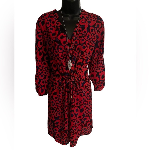 Metaphor Animal Print Red & Blue Color Dress Size 10 - Picture 2 of 12